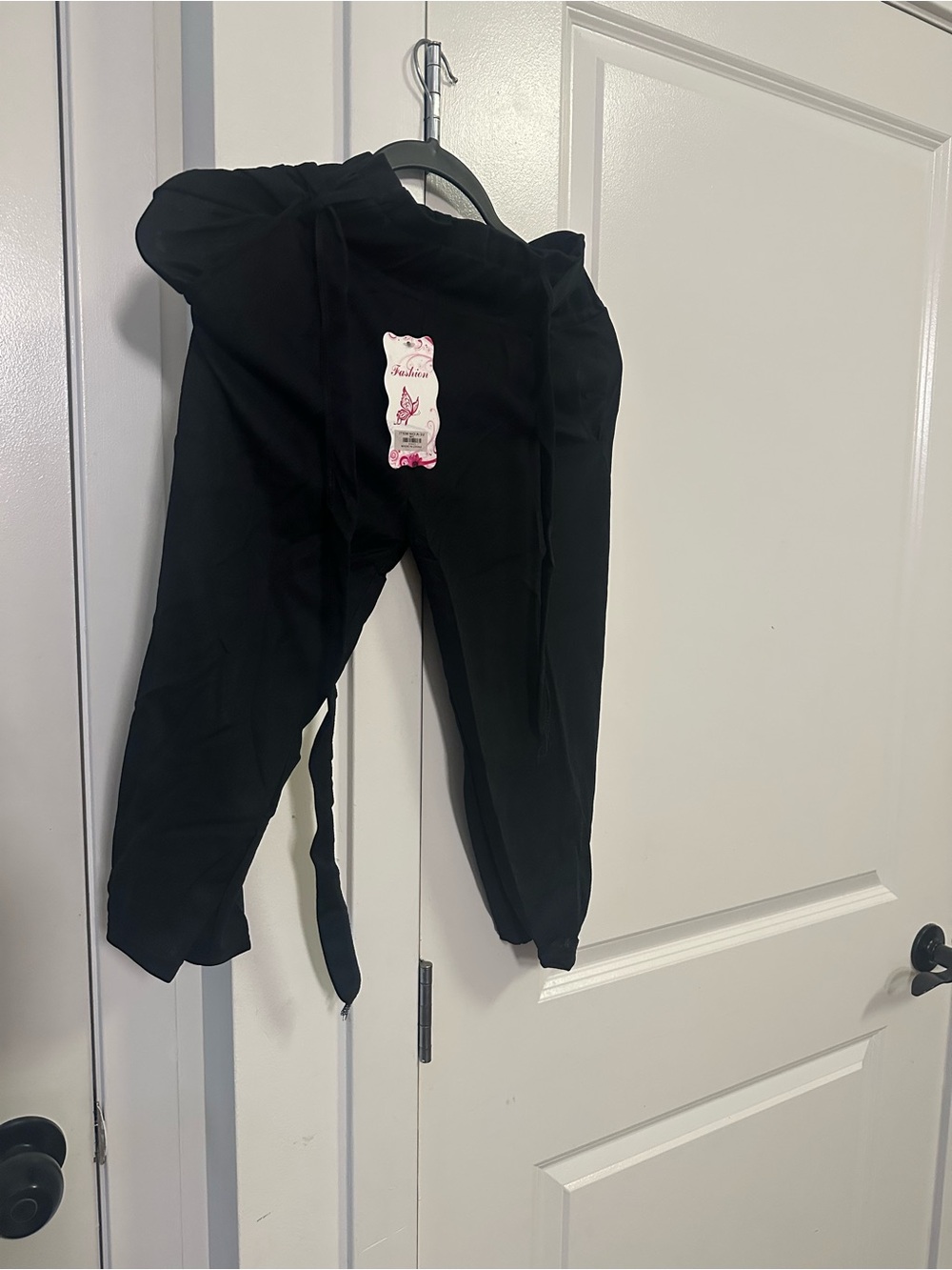 Kids Black Jogger Sweatpants with Elastic Waist and Cuffed Ankles